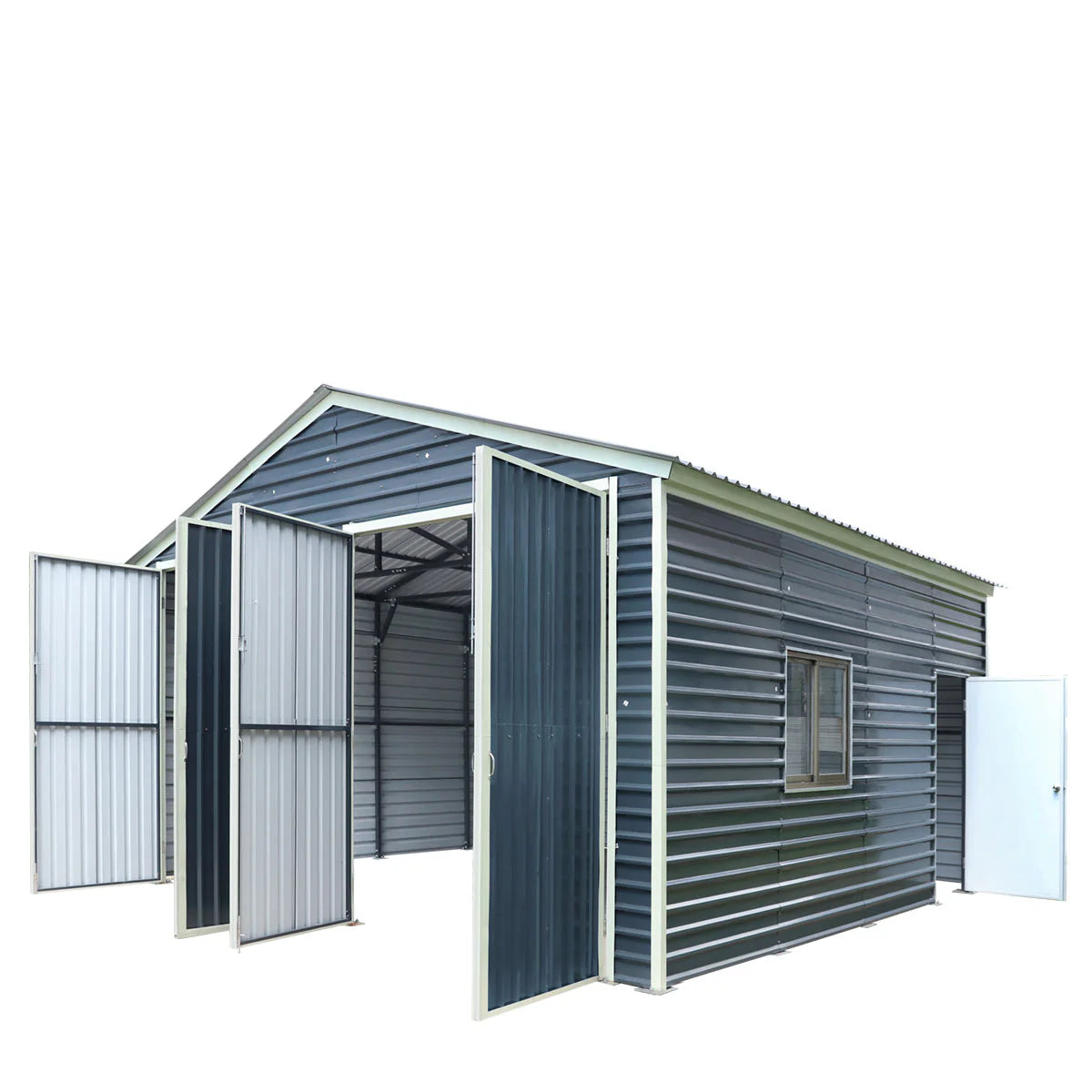 20’ X 20’ Metal Garage Shed, 9' High Double Front Doors, 13' Peak, 400 Sq-Ft TMG-MS2020