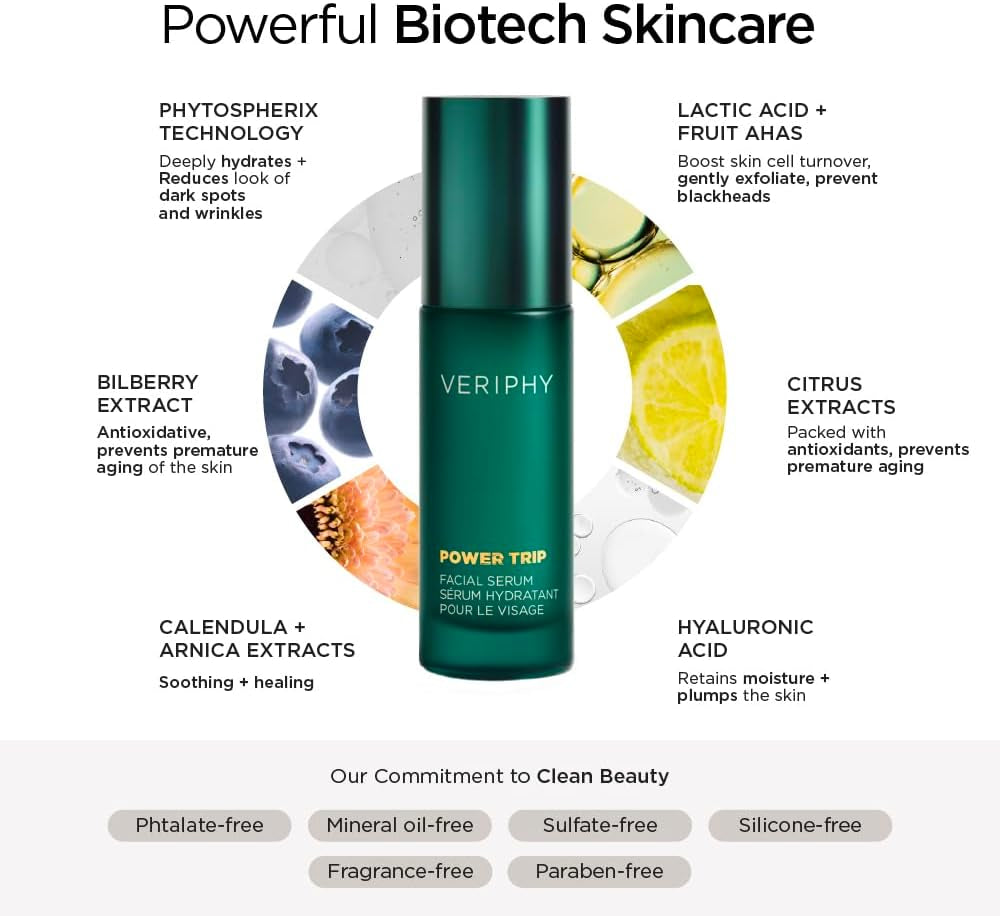 Exfoliating AHA Facial Serum | Hydrating & Brightening Solution for Dark Spots, Fine Lines, and Wrinkles | Anti-Aging Hyaluronic Acid Serum for Face | Night Face Serum