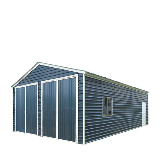 20’ X 30’ Metal Garage Shed, 9' High Double Front Doors, 13’ Peak, 600 Sq-Ft TMG-MS2030
