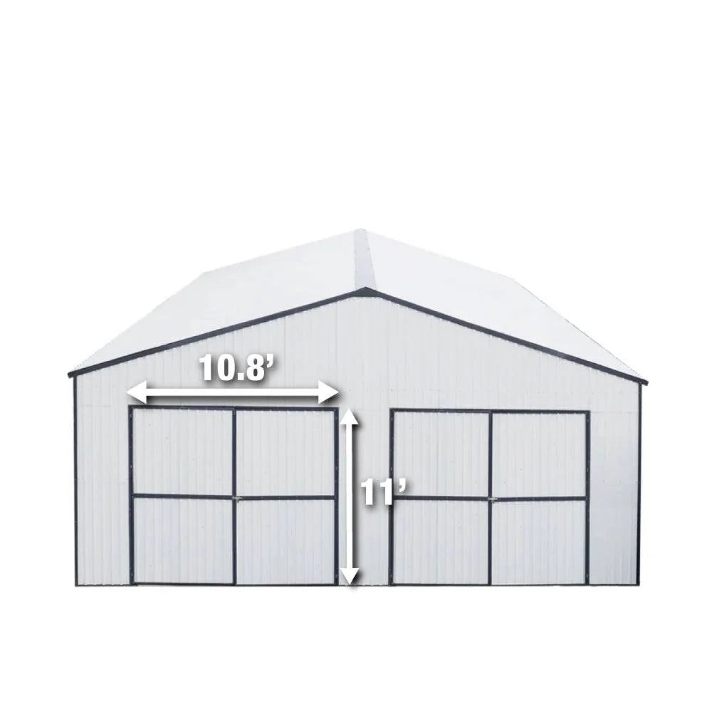 30’ X 40’ Metal Garage Shed, 11' High Double Front Doors, 17’ Peak, 1260 Sq-Ft TMG-MS3040