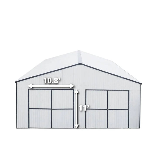 30’ X 40’ Metal Garage Shed, 11' High Double Front Doors, 17’ Peak, 1260 Sq-Ft TMG-MS3040