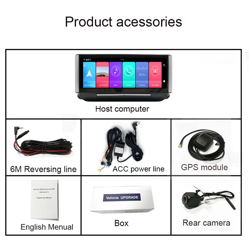 7 Inch 4G Android 8.1 Car DVR 2GB+32GB GPS Navigator ADAS Car Video Recorder Dual Lens Dashboard Camera Parking Monitor