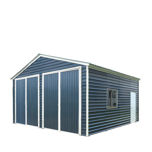 20’ X 20’ Metal Garage Shed, 9' High Double Front Doors, 13' Peak, 400 Sq-Ft TMG-MS2020