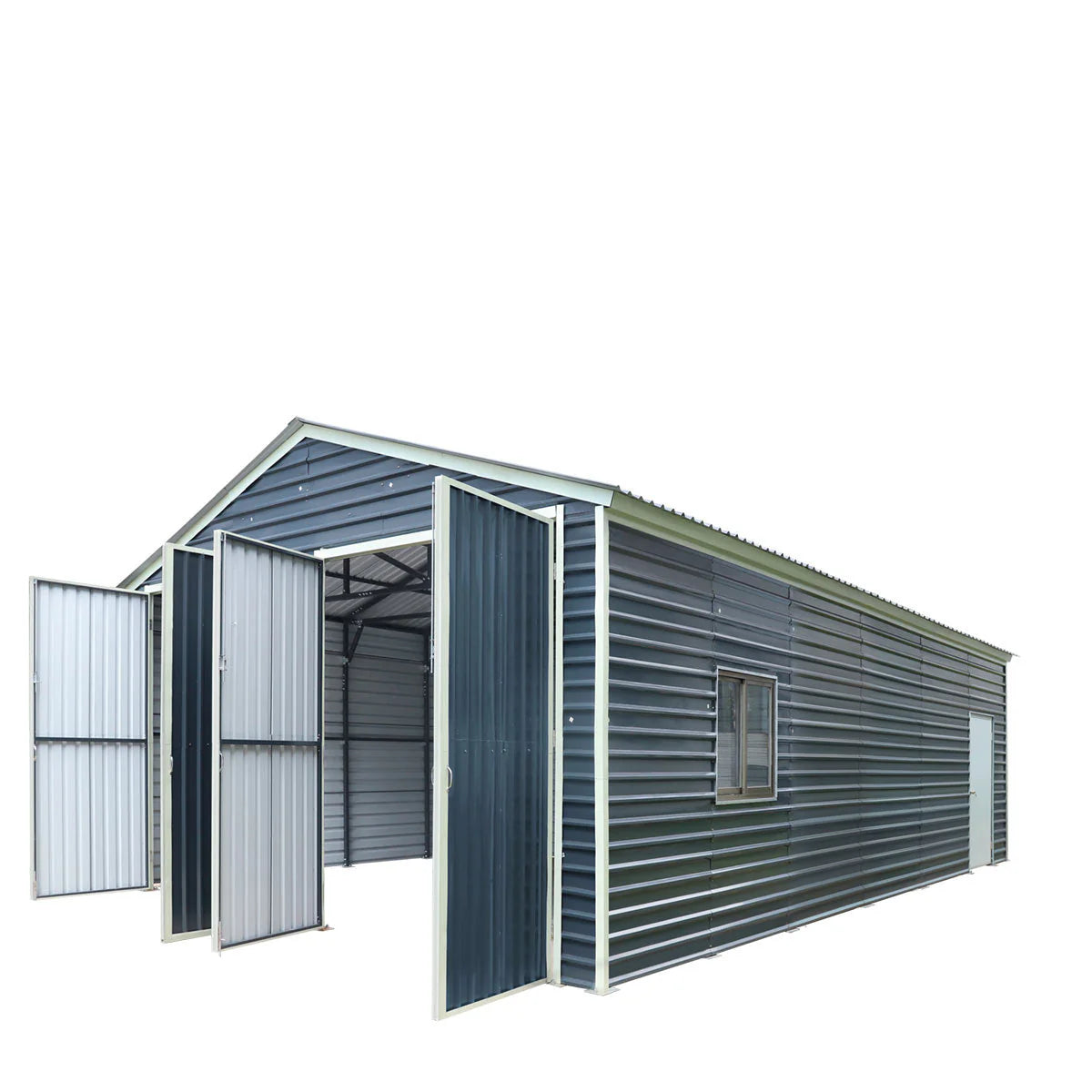 20’ X 30’ Metal Garage Shed, 9' High Double Front Doors, 13’ Peak, 600 Sq-Ft TMG-MS2030