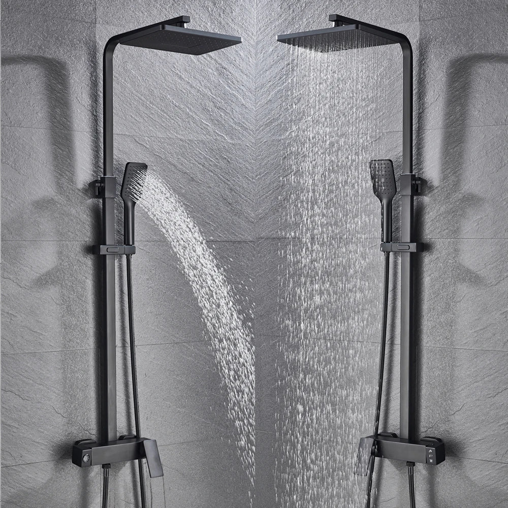 Bathroom Faucet Chrome/Black Rain Shower Head Bath Faucet Wall Mounted Bathtub Shower Mixer Tap Shower Faucet Shower Set Mixer