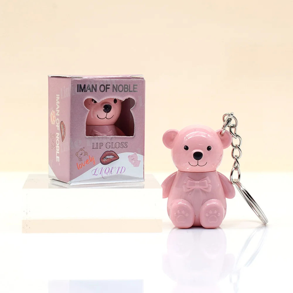 24Pcs Cute Bear Lip Gloss 6 Colors Set Woman Longlasting Nonstick Lip Tints Lips Makeup Bulk Wholesale