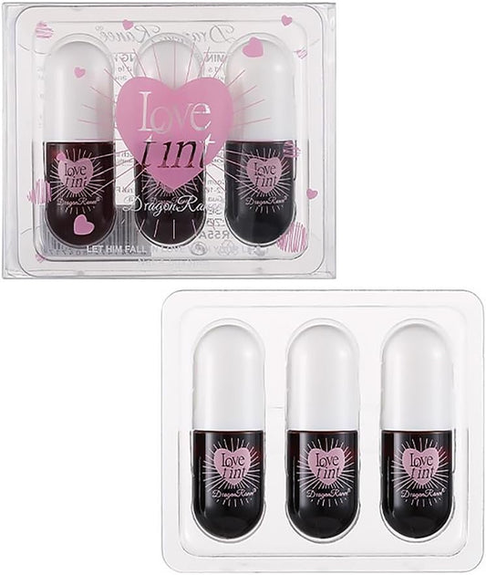 Lip Tint Capsule Set, 3 Pieces Each of a and B, Moisturizing Formula, Glossy Finish, 42Ml Packaging (SET B, TRAVEL SIZE)