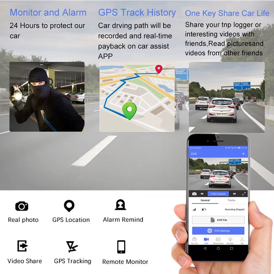 7 Inch 4G Android 8.1 Car DVR 2GB+32GB GPS Navigator ADAS Car Video Recorder Dual Lens Dashboard Camera Parking Monitor